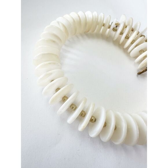 Elegant 1940s mother of pearl disk choker necklace - Picture 4 of 5